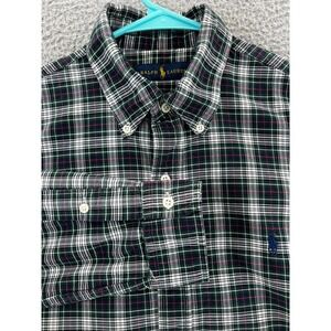Polo Ralph Lauren Shirt Mens L Multicolor Plaid Long Sleeve Classic Blue Pony